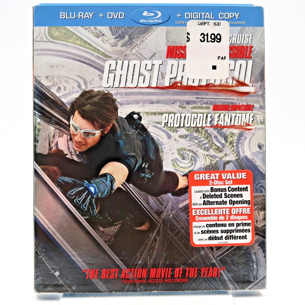 Mission Impossible Ghost Protocol Blu-ray DVD Tom Cruise Jeremy Renner 2-Disc